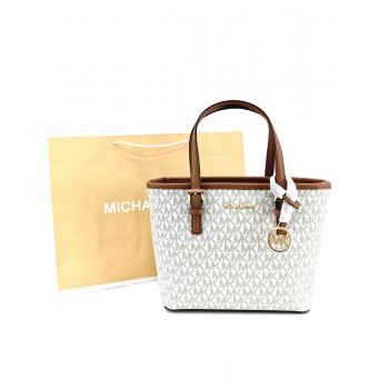 Bolso Mini Tote Michael Kors Jet Set Travel Extra Small Vainilla Monocromado Nuevo A Estrenar