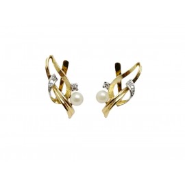 Pendientes de Oro Bicolor...