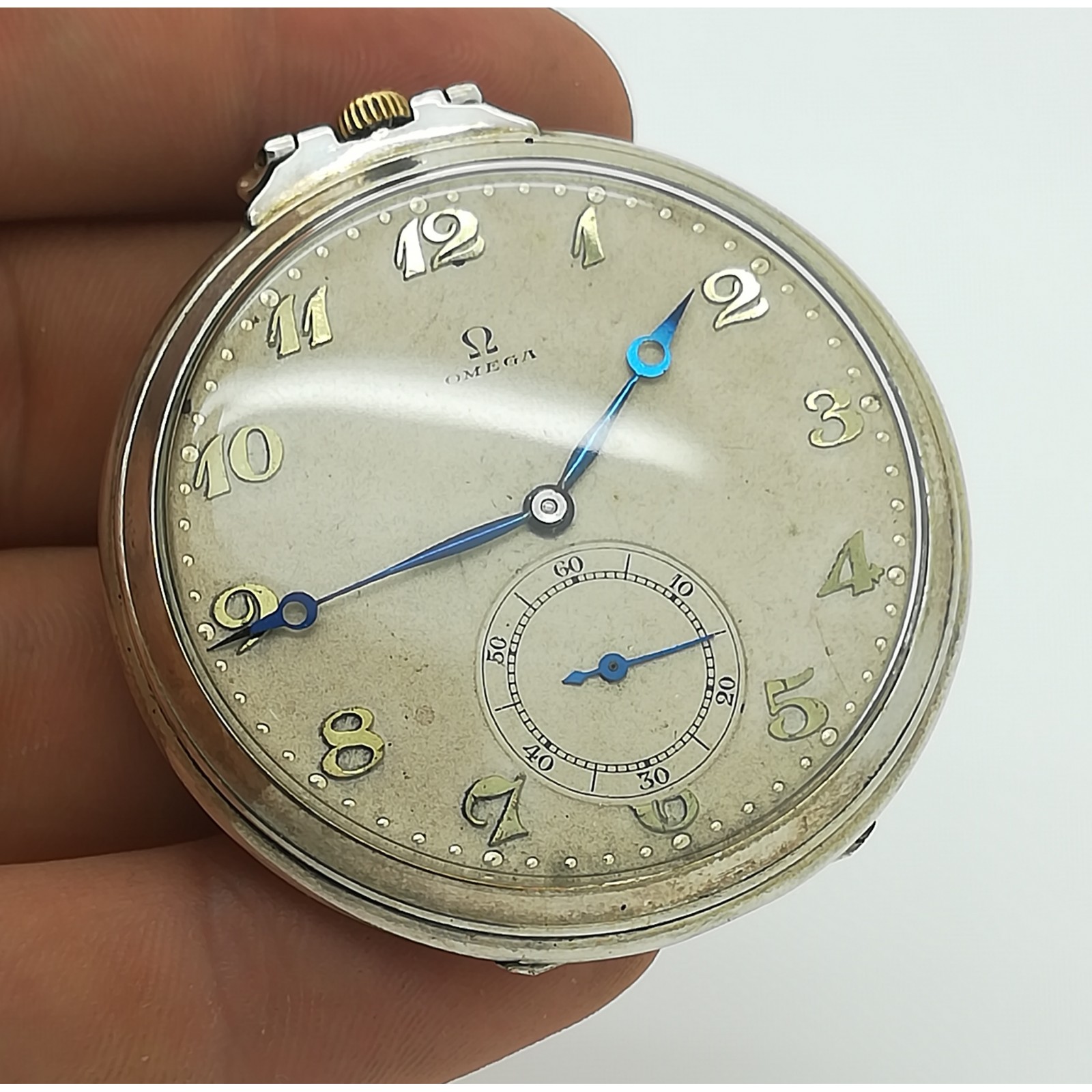 Reloj de bolsillo OMEGA Vintage Cal. 38,5 L-T1 Acero de 1934 segunda mano