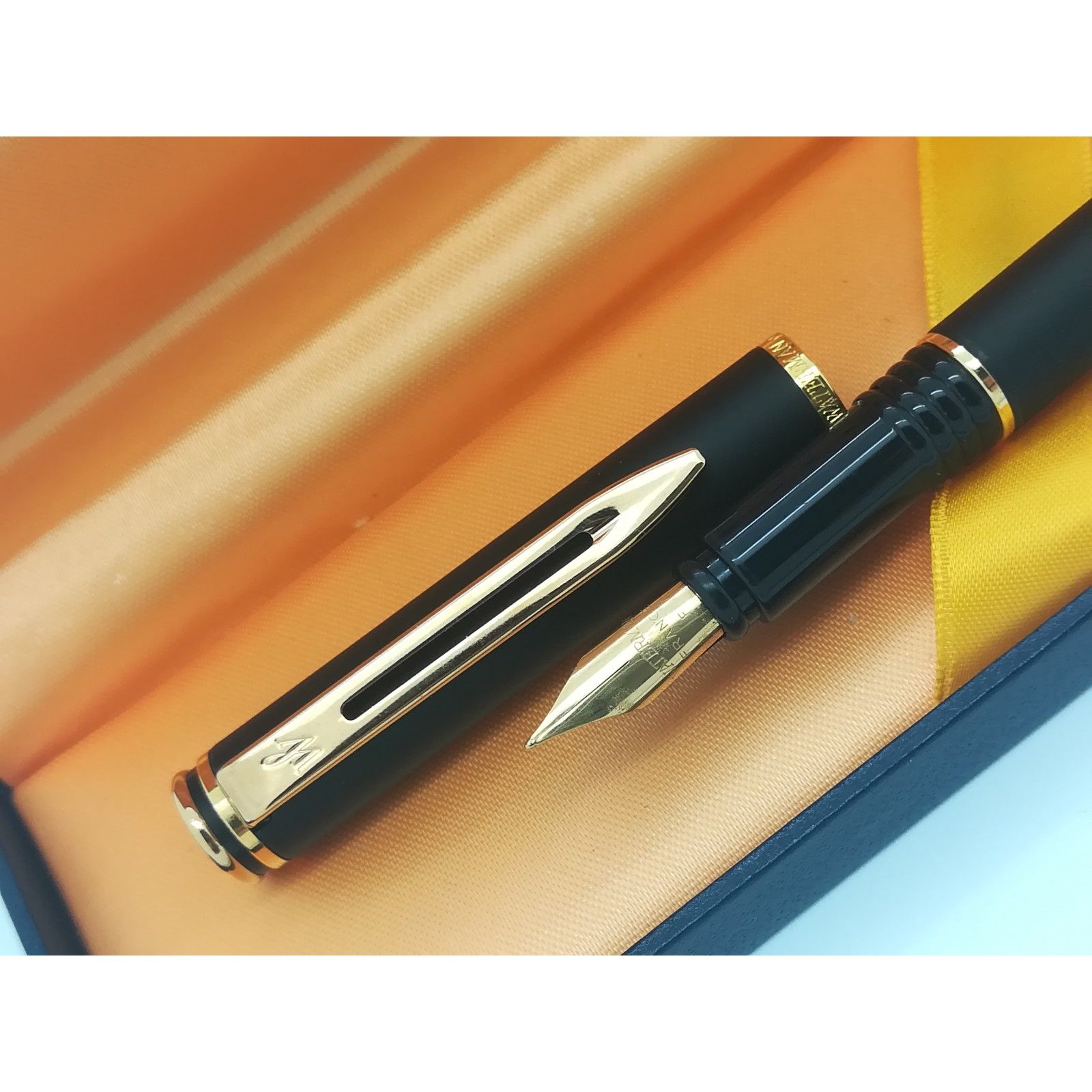Waterman Hémisphère - Pluma Estilográfica, Metal Y Laca Azul Con Borde Recubierto De Paladio