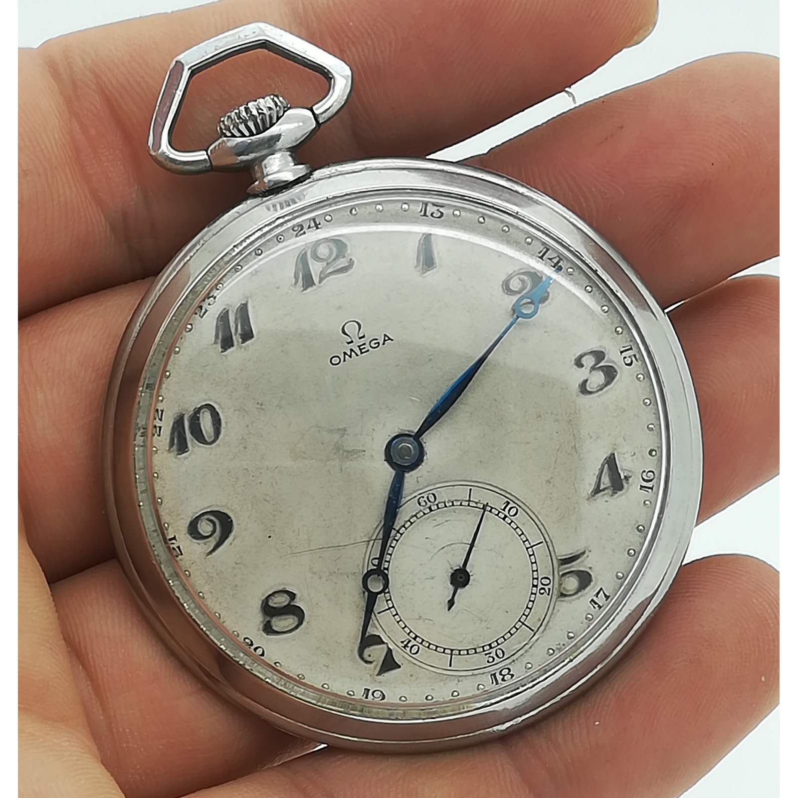 estimular grabadora Retrato Reloj de bolsillo OMEGA Vintage Cal. 38,5 L-T1 Acero de 1934 segunda mano