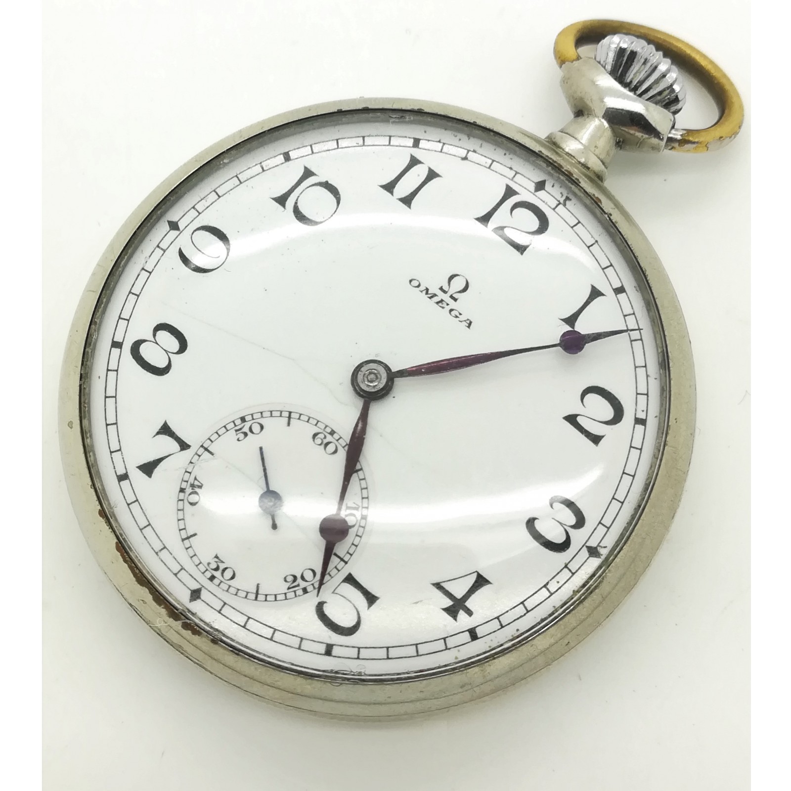 Reloj de bolsillo OMEGA Vintage Calibre: 40.6 LT 2.15 Acero de 1930 segunda mano