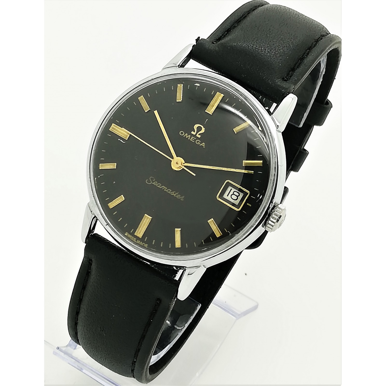 Reloj de Cuerda OMEGA Seamaster Date Negro Calibre 610 Vintage 34mm de 1962  - de segunda mano