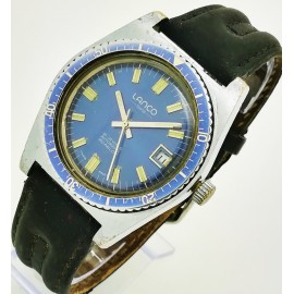 Reloj Automático LANCO Date 21 Jewels 53029-8 Azul Cal. 2481 Swiss Made Vintage de segunda mano