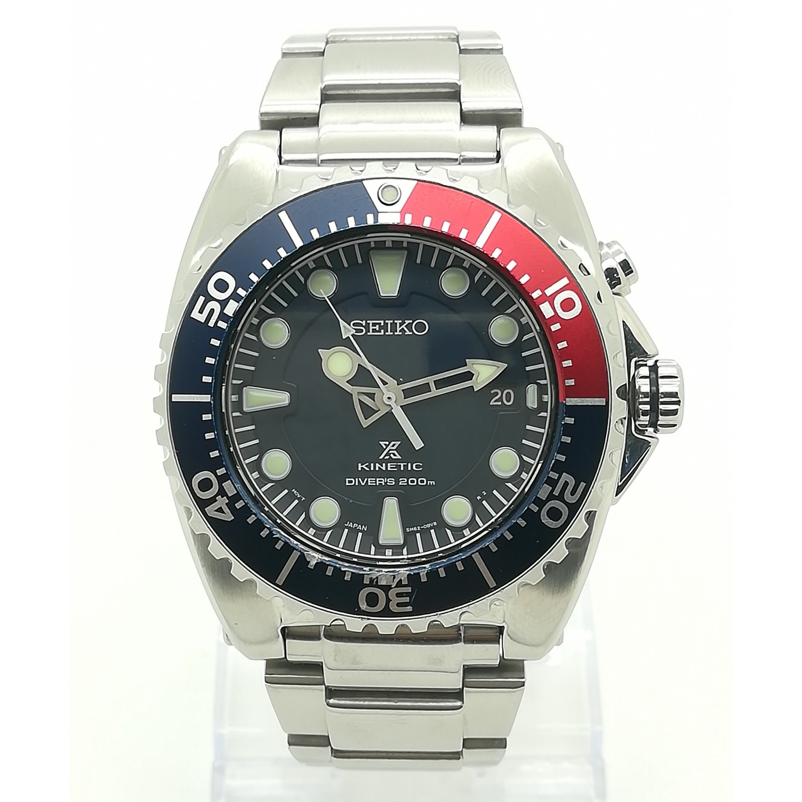 Reloj Kinetic Seiko Pepsi Scuba Divers 200m 5m62 0bl0 Con Correa De Acero De Segunda Mano 6257