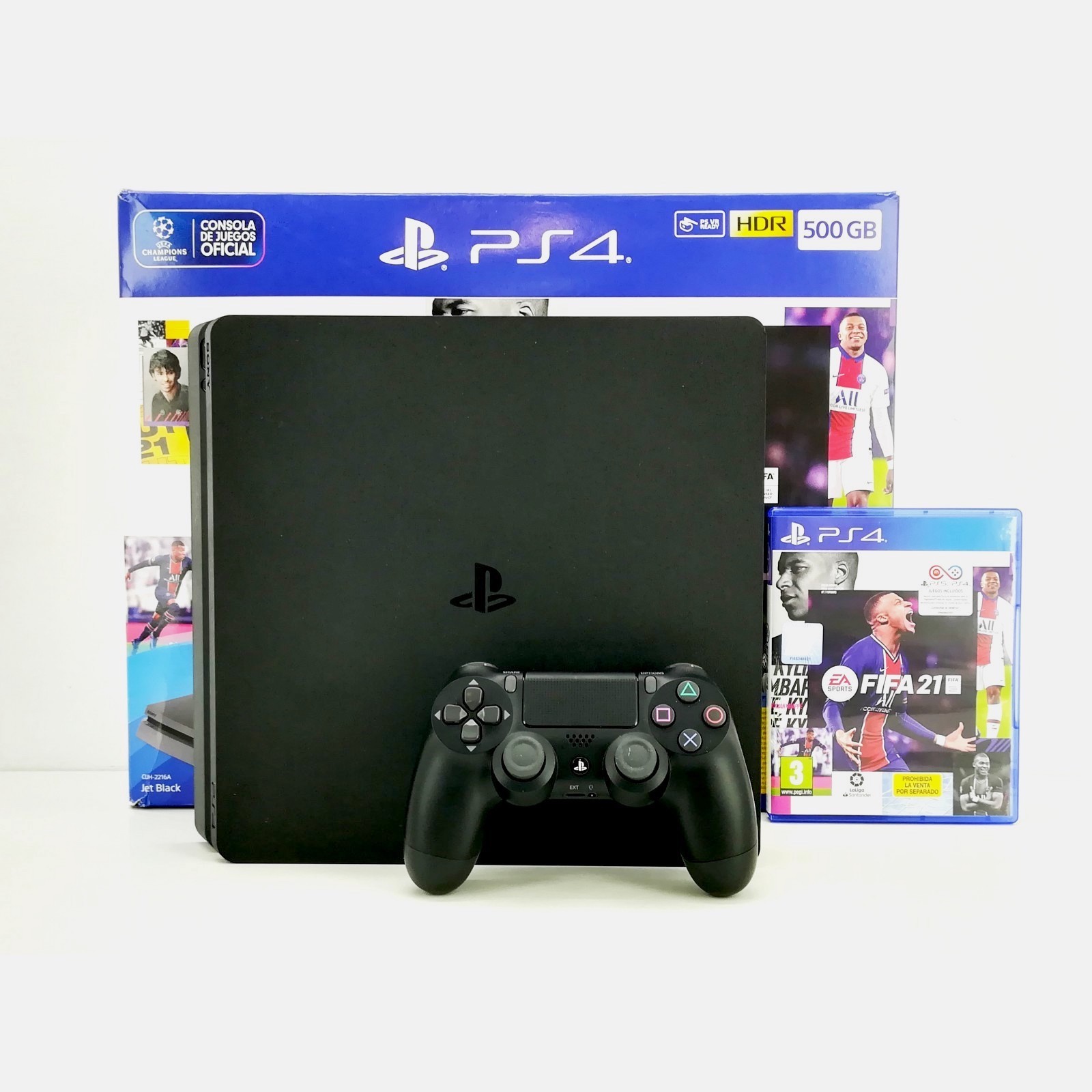 Consola Playstation 4 SONY PS4 Slim 1TB con Mando Versión 2 y cables de  segunda mano