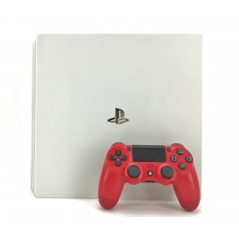 Consola Playstation 4 SONY PS4 PRO 4K 1TB Blanca con mando rojo versión 2 y cables de segunda mano