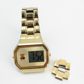 Reloj TOUS 600350300 digital D-Bear Digital de acero IP dorado