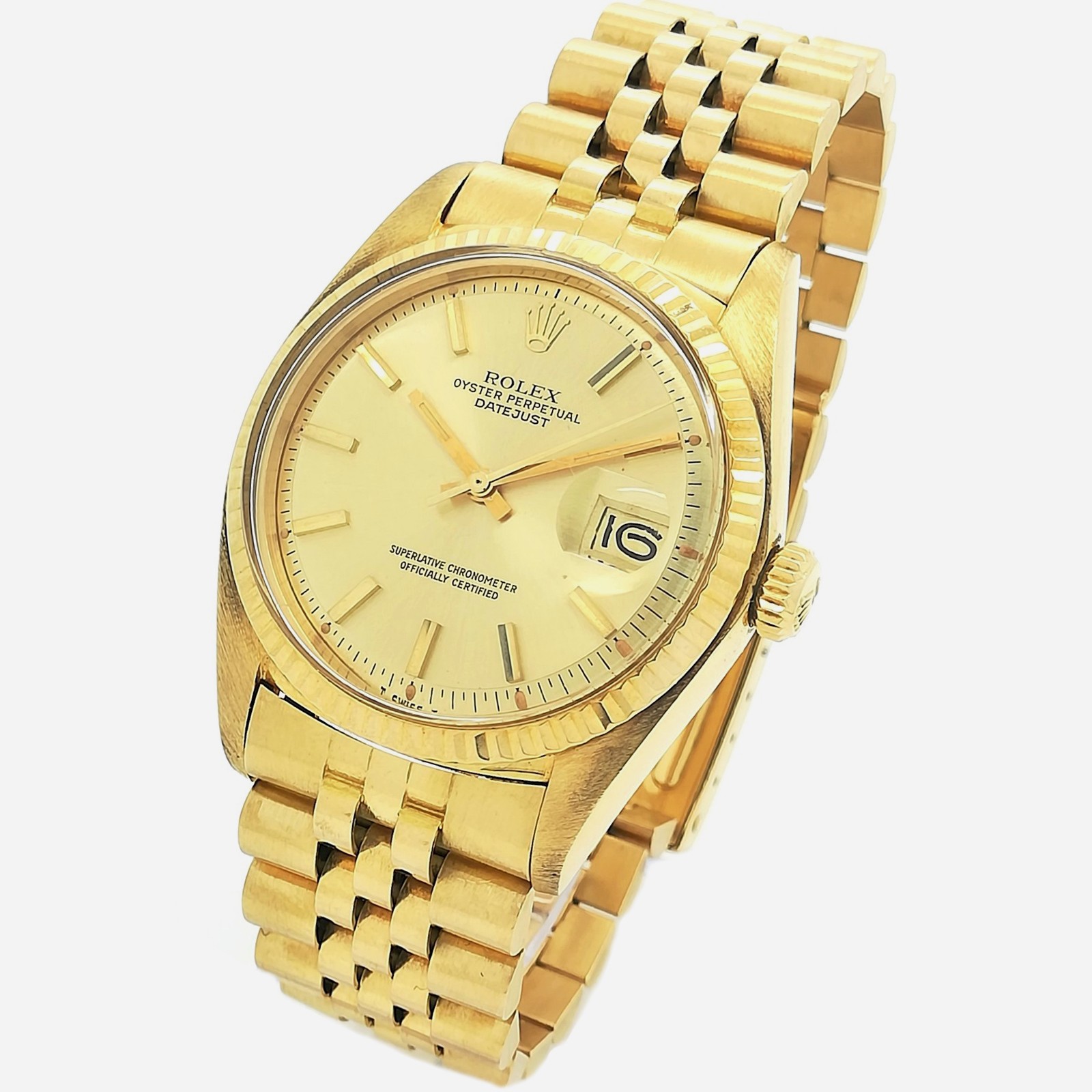 Reloj Automático ROLEX Oyster Perpetual Datejust de Oro Amarillo 18k Cal. 1570 Ref: 1601 año 1976 con estuche