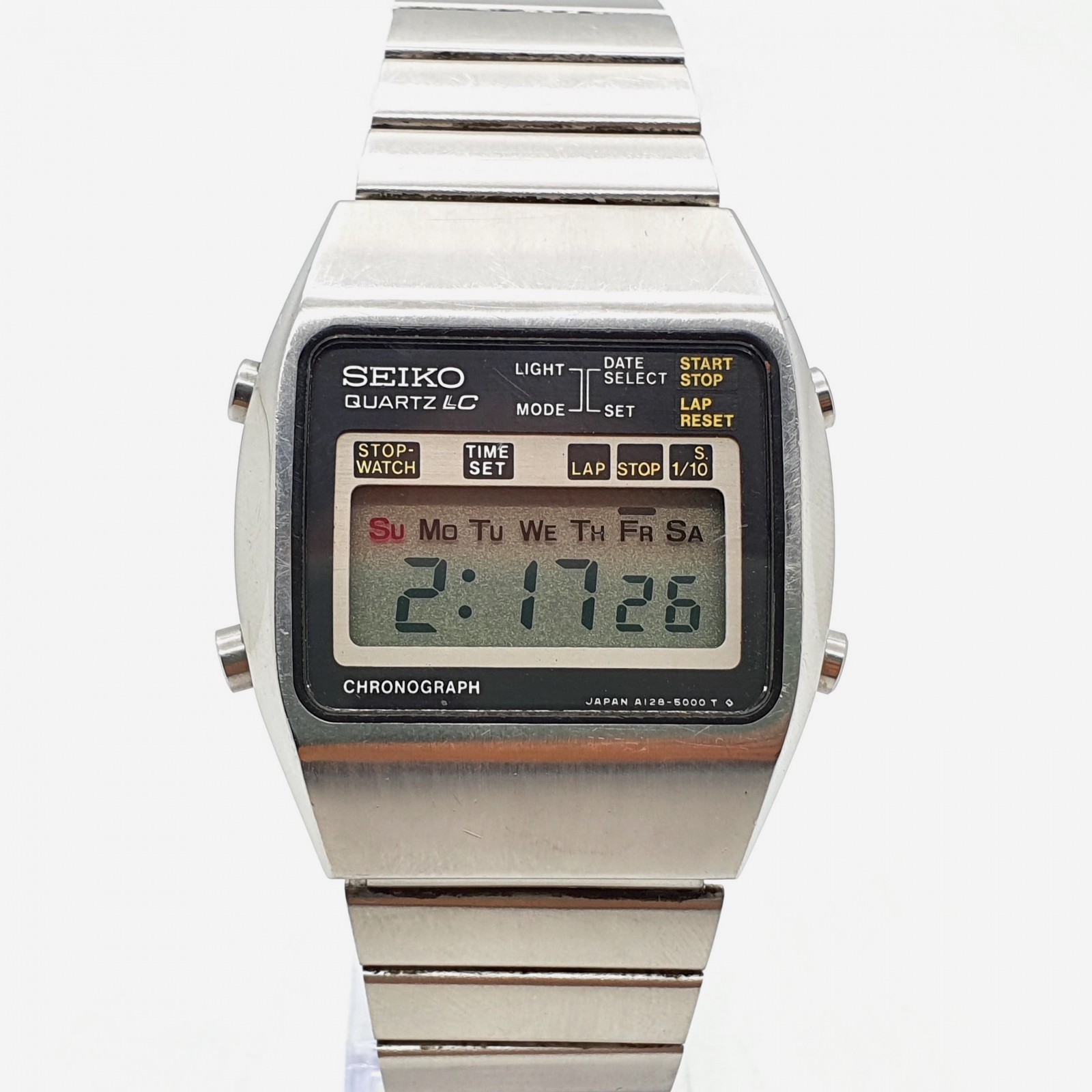 Reloj cuarzo SEIKO A128-5000 Vintage Chronograph Digital de segunda mano