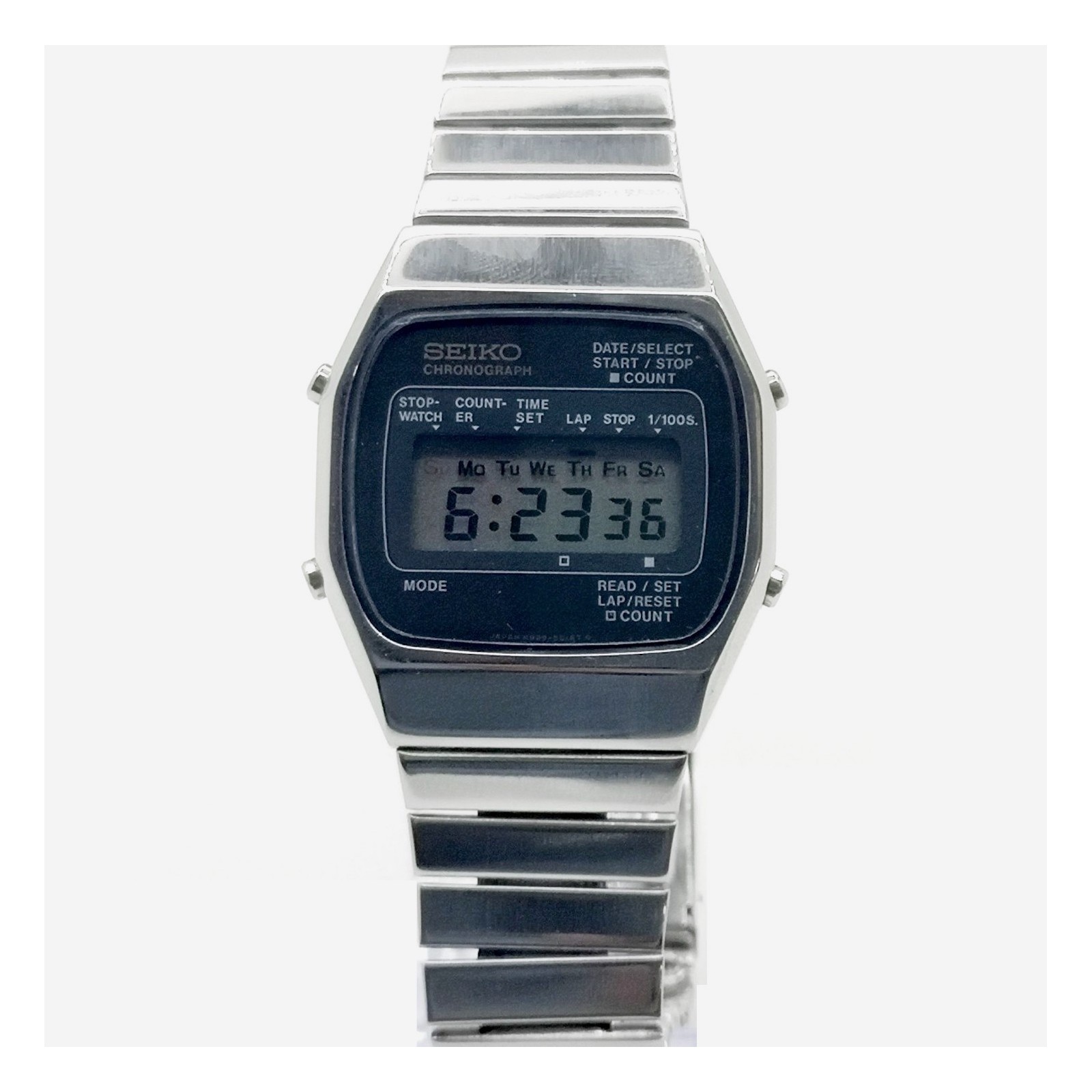 Reloj Seiko Digital Chronograph M929-5010 LCD (reloj raro) de segunda mano