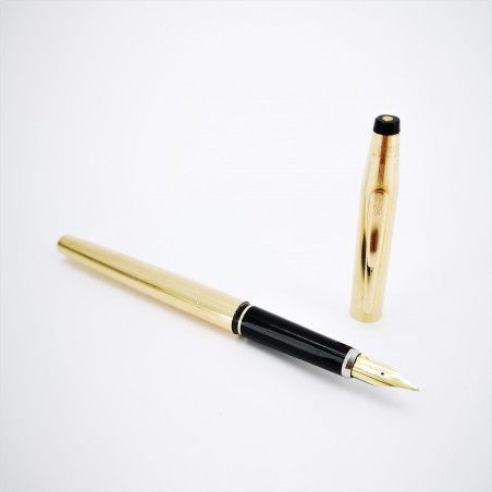 Pluma Estilográfica Cross Bailey De Resina Blanca Pulida Y - Negro