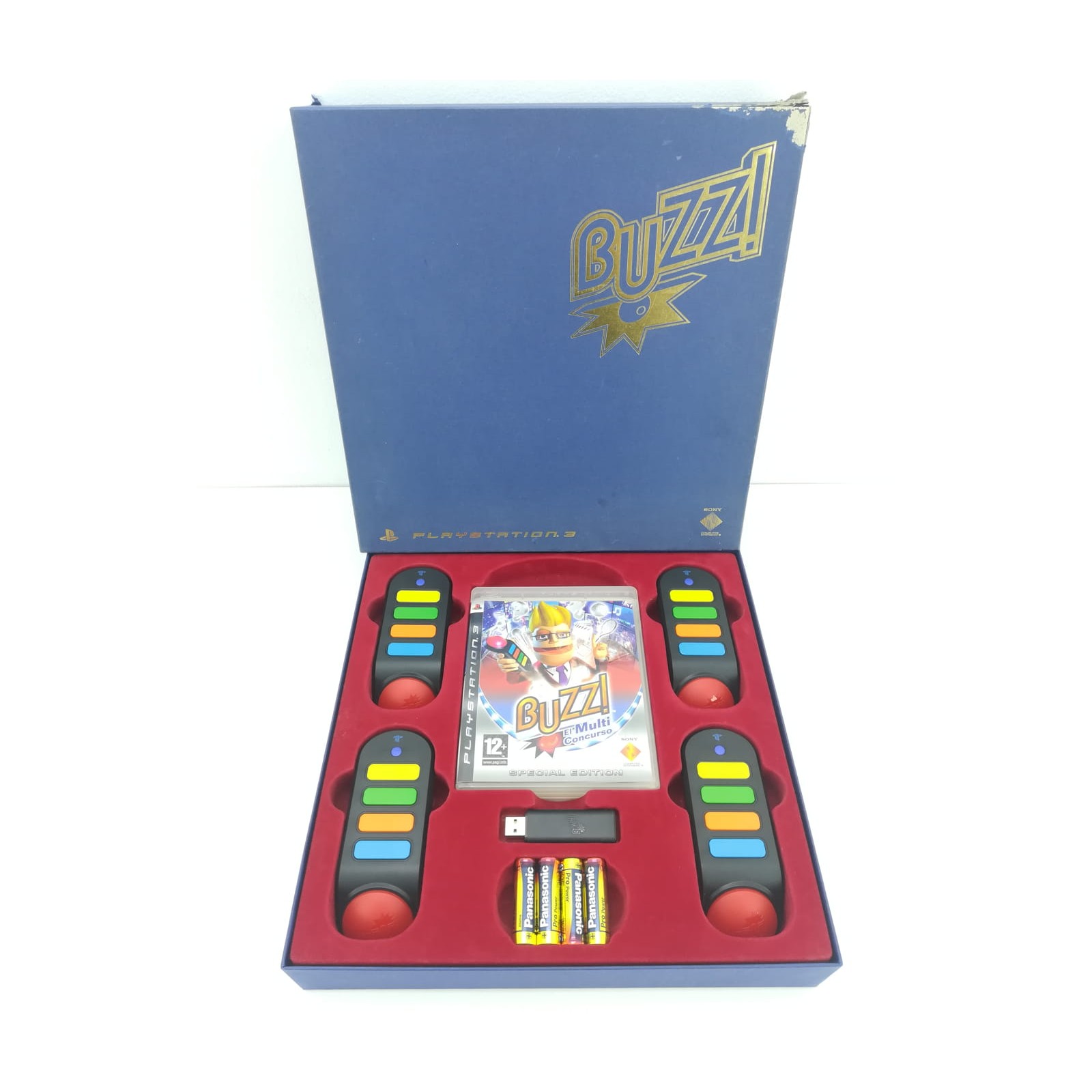 Buzz!: El Multi concurso Edición Especial + 4 Pulsadores Inalámbricos  Buzzers para PS3 de segunda mano