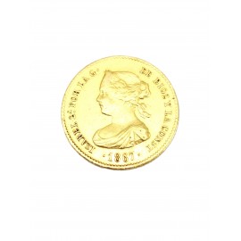 Moneda de ORO 21k Isabel II...