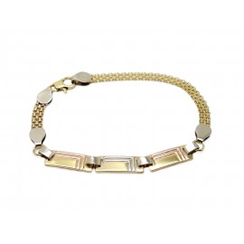Pulsera de Oro Tricolor 18...