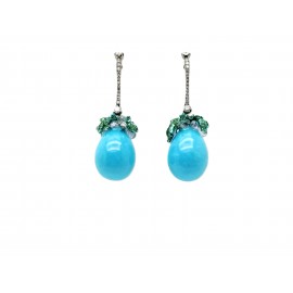 Pendientes de Oro Blanco 18...