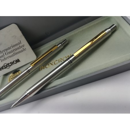 SET BOLÍGRAFO Y LÁPIZ INOXCROM CON ESTUCHE DE SEGUNDA MANO